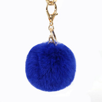 Künstlicher Faux-Rex-Kaninchenfell-Ballanhänger DIY Bunter Plüschball-Accessoire Metall-Schlüsselanhänger Taschenanhänger Karabinerverschluss Flachring