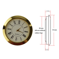 Insertos para Relojes de 55 mm, Color Dorado, Movimiento Chino, Bisel de Metal, Manecillas de Reloj de Aluminio, Caja de Aleación para Obras de Arte y Manualidades