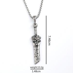 Colgante de Espada de Acero Inoxidable con Diseño 3D de Hoja Rota, Collar Unisex, Amuleto, Joyería de Moda, Regalo - Product Image 5