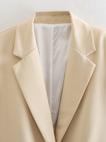 2021 été mode coton bureau costumes femmes Blazers élégant femmes longue grande taille couleur unie Baggy Blazer