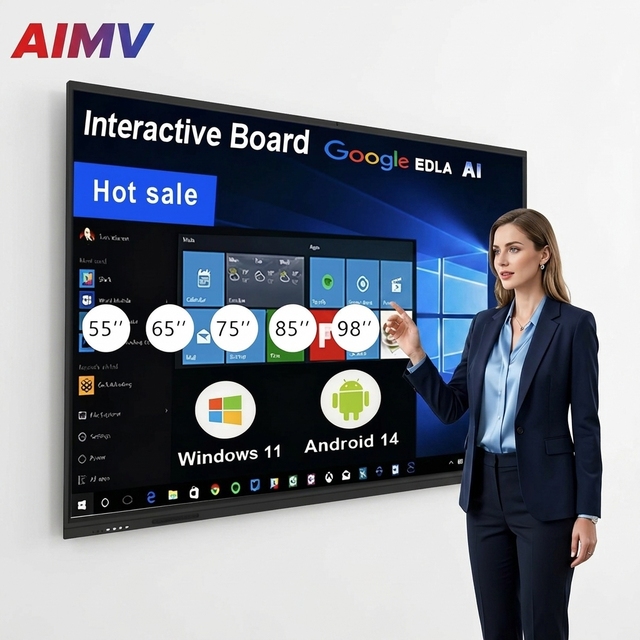 AI Smart Board 55 65 75 86 98 110 Inch HD LCD Display School Touch Screen Teaching Board Smart Whiteboard Interactive Flat Panel