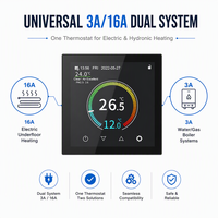 Termostato Inteligente WiFi con Pantalla Táctil TFT a Color de 2.8 Pulgadas para Calefacción por Suelo Radiante y Caldera de Gas, Compatible con Matter/Alexa/Google, 16A/3A - Hysen OEM/ODM