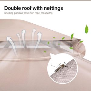 ศาลาพักผ่อนกลางแจ้ง LAUSAINT HOME ดีไซน์ทันสมัย โครงโลหะ ขนาด 10x13 ฟุต พร้อมสลักยึดแบบขยาย แข็งแรงทนทาน หลังคาสองชั้น พร้อมมุ้งกันยุง - Product Image 4