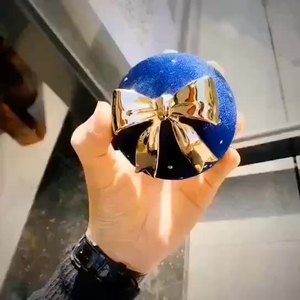 Custom Christmas Velvet Jewelry Packaging Box for Wedding <strong>Rings</strong> Earrings Pendants Round with <strong>Bow</strong> - Product Image 4