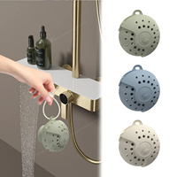 Support de tablette de douche en silicone souple avec ventouse et boucle de suspension supérieure pour installation murale plate ou suspendue