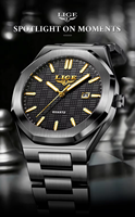 Montre-bracelet de luxe pour homme LIGE 89272, étanche, lumineuse, avec date, en acier inoxydable, montre à quartz pour homme, montre de sport