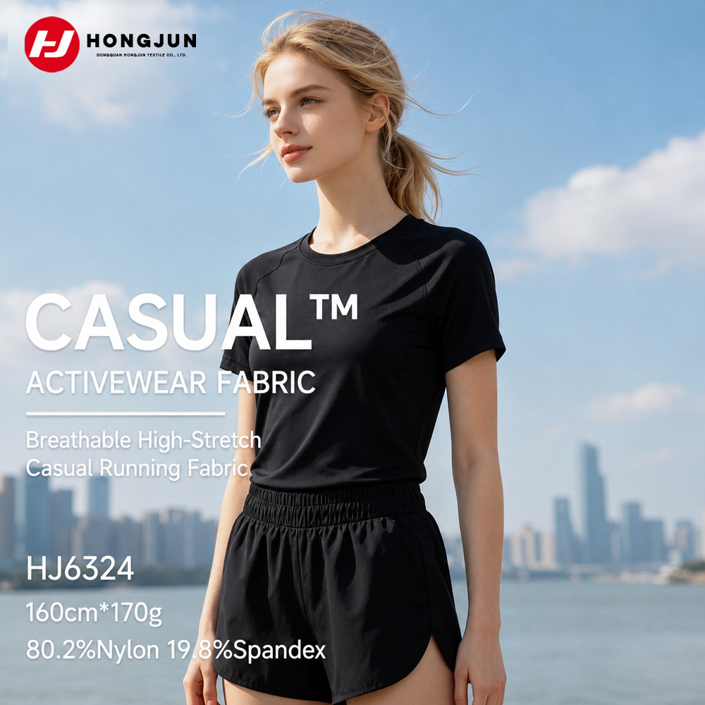 Best Selling Smooth Nylon Spandex Fabric Quick Dry Breathable Slim Fit Sports T-Shirt Shorts Cloth(H | product image
