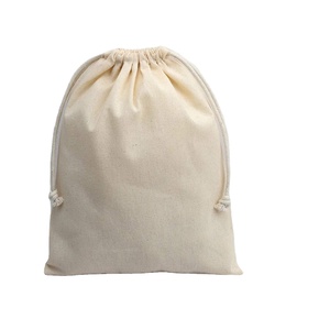Petite pochette en coton biologique avec broderie personnalisée, sachet promotionnel de luxe, emballage en toile avec cordon de serrage - Product Image 1