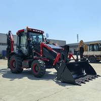 Gratis pengiriman retroexpladora 4x4 Backhoe mesin bergerak bumi Mini Towable Backhoe Loader Diesel depan traktor Backhoe