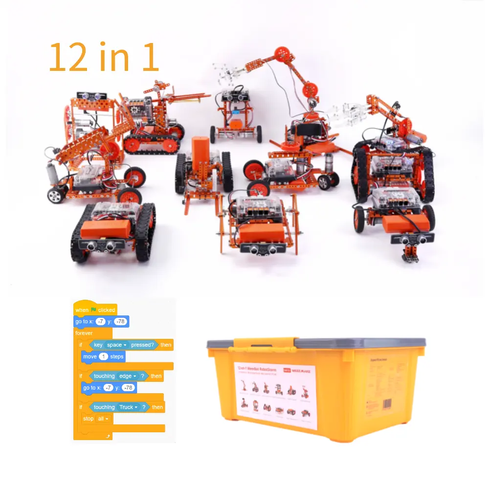 Weeemake 12 in 1 Weeebot Kit <span class=keywords><strong>Robot</strong></span> da costruzione programmabile blocchi <span class=keywords><strong>Robot</strong></span> giocattolo fai-da-te programmi <span class=keywords><strong>Arduino</strong></span> <span class=keywords><strong>Robot</strong></span>