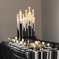 Candélabres à 9 bras en métal noir pour centres de table de mariage, décoration, chandeliers pour mariage