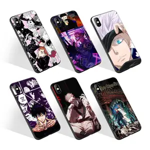 Cartoon Jujutsu Kaisen Telefoon Hoesje Anime Print Mobiele Achterkant Voor Iphone 11 12 Mini 13 Pro Max 14 15 Plus Se3 Tpu Telefoon Hoesje