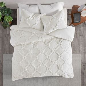 DB 3-Piece Tufted Cotton Chenille Geometric <b>Comforter</b> <b>Set</b> - Product Image 5