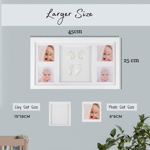 Kit de souvenir empreintes de mains et de pieds de bébé à 4 emplacements, argile à modeler non toxique, impression UV artistique, <span class=keywords><strong>cadre</strong></span> photo en bois personnalisable et tendance - Product Image 4