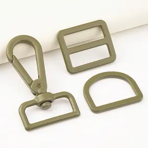 Luxury Bag Hardware Manufacturer 20mm 25mm 38mm Metal Handbag Buckle 4/5" 1" 1.5" Metal Swivel Snap Hook Metal D Ring for Bag