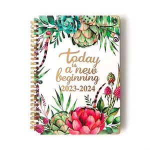 New 2024 Weekly Daily Planner Spiral Binding Hard Cover Gratitude Journal