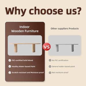 Meubles de restaurant de haute qualité Ensemble de table à manger Meubles de maison Table à manger rectangulaire en chêne pour les packs de mise en scène de maisons modèles - Product Image 3