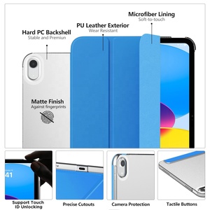 Moko ISO BSCI mỏng đứng Tablet trường hợp PC rõ ràng trở lại Bìa Auto Wake ngủ Magnetic Tablet Bìa trường hợp đối với iPad thế hệ thứ 10 - Product Image 3