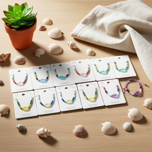 Braccialetto con Perline a Conchiglia in Acciaio Inossidabile, Fatto a Mano, 12 Pezzi, Gioielli Colorati alla Moda - Product Image 3