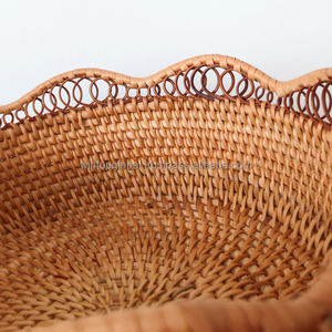 Space Saving Eco-friendly Durable Rattan Serving <b>Tray</b> Wholesale Household Decorative Storage Basket Handwoven Vietnam Multi - Product Image 1