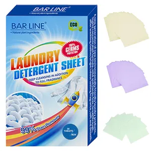 HotSelling lebih rendah busa aroma lembar cucian ramah lingkungan tablet deterjen organik kertas cucian untuk membersihkan pakaian