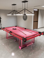 BOJAZND TB-99 Table de billard de luxe haut de gamme en verre cristal de style italien pour villa et maison, en acrylique noir, modèle standard pour billard américain à 8 boules