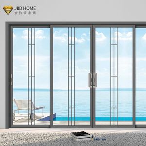 Porte Scorrevoli Residenziali Antiuragano a <span class=keywords><strong>Due</strong></span>, Tre o Quattro Binari, Porte Scorrevoli in Alluminio a Telaio Stretto per Appartamenti, Resistenti e di Alta Qualità - Product Image 2
