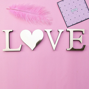 Grandi dimensioni 10cm oro e argento superficie lettere inglesi adesivi da parete decorazione per la casa alfabeto arte <span class=keywords><strong>murale</strong></span> 3D specchio acrilico decalcomanie da parete - Product Image 3