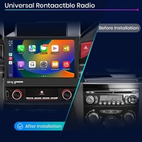 Autoradio de 1 Din con Android 10, Pantalla Táctil Retráctil de 7", GPS, WiFi, BT, FM, RDS, Estéreo para Auto, CarPlay, MP5, USB, Voltaje 12V