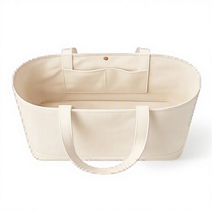 Sac fourre-tout en toile de coton 100% économique, grand format, couleur crème, avec fermeture éclair, personnalisable avec logo, réutilisable pour les courses et la plage - Product Image 5