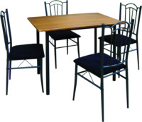 Table à manger et chaises simples en verre, ensemble de 6 chaises modernes '1 + 4, table à manger