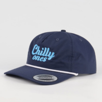 Casquette de baseball ajustable à 5 panneaux bleu marine avec broderie personnalisée, fermeture à pression et œillets respirants – Style décontracté streetwear