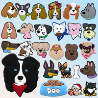 Breloques de chaussures en PVC personnalisées en forme de bouledogue français et de chat persan 2D mignons, accessoires décoratifs pour sandales en forme d'arête de poisson, pour la décoration de chaussures.