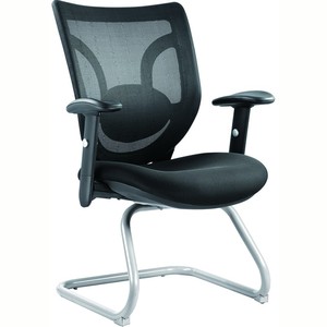 Chaises de réception de bureau à accoudoir réglable confortable de conception moderne de Kabel maille noire - Product Image 2