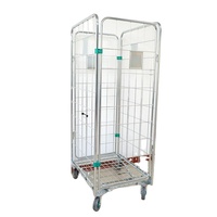 Chariot pliable robuste en acier avec grille métallique Shifeng, capacité 500 kg, à quatre roues, revêtement poudré argenté, usage industriel