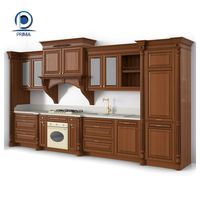 Armoires de cuisine en bois avec poignées à fermeture douce personnalisées, design moderne, finition mélamine, pour cuisine de luxe ou coin repas de bureau