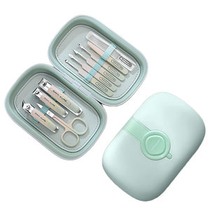 Kit de manucure et pédicure professionnel pour femmes tendance, en acier inoxydable, 10 pièces, boîte de voyage - Product Image 1