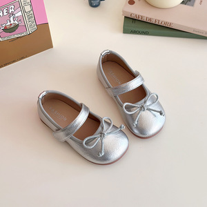 Nouvelles Ballerines en Cuir PU Rouge à Nœud Papillon pour Filles, Modèle Automne, Chaussures de Princesse à Bout Peu Profond, Vente en Gros - Product Image 2