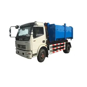 Dongfeng 4ton 5 טון 6 טון 7 טון 8 טון הידראולי מרים מעלית וו פסולת רול על להתגלגל המכולה משאית עם סל אשפה משאית