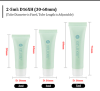 Tube d'échantillon cosmétique en plastique D16 personnalisé, tube de crème pour le visage, tube d'échantillon de base de maquillage pour emballage de voyage