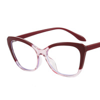Nouvelles Lunettes Plates TR90 Tendance pour Femmes et Hommes, Anti-Lumière Bleue, Monture Complète, Style Rétro Œil de Chat, Verres Optiques