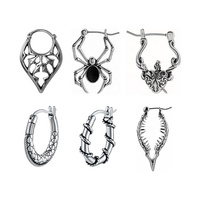 Boucles d'oreilles créoles élégantes pour hommes en acier inoxydable 316L vieilli, style rétro, hip-hop, cadeau pour REACH