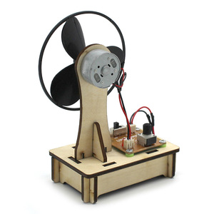 Ventilador de velocidad ajustable de madera, Kit de ciencia para bricolaje, juguete educativo para niños de 7 a 9 años, Control manual, no requiere batería - Product Image 4