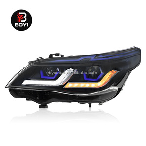 Faros Delanteros E60 para <span class=keywords><strong>BMW</strong></span> Serie 5 535i, Conjunto de Faros Delanteros Actualizados, Nuevo Estilo LED, Ceja Azul, Luces de Circulación Diurna Dobles en Forma de L - Product Image 3