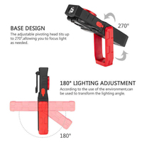 Lampe de travail LED COB à trépied avec fonction de gradation progressive, en ABS+PC+TPR, alimentation DC