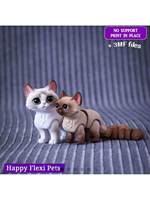 YIDA Figurine de chat mignon à queue articulée imprimée en 3D, cadeau pour enfants, modèle de jouet, ornements de voiture, service d'impression 3D de chats