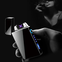 Cadeau personnalisé Briquet électrique USB double arc plasma sans flamme et coupe-vent pour Noël ou l'obtention du diplôme