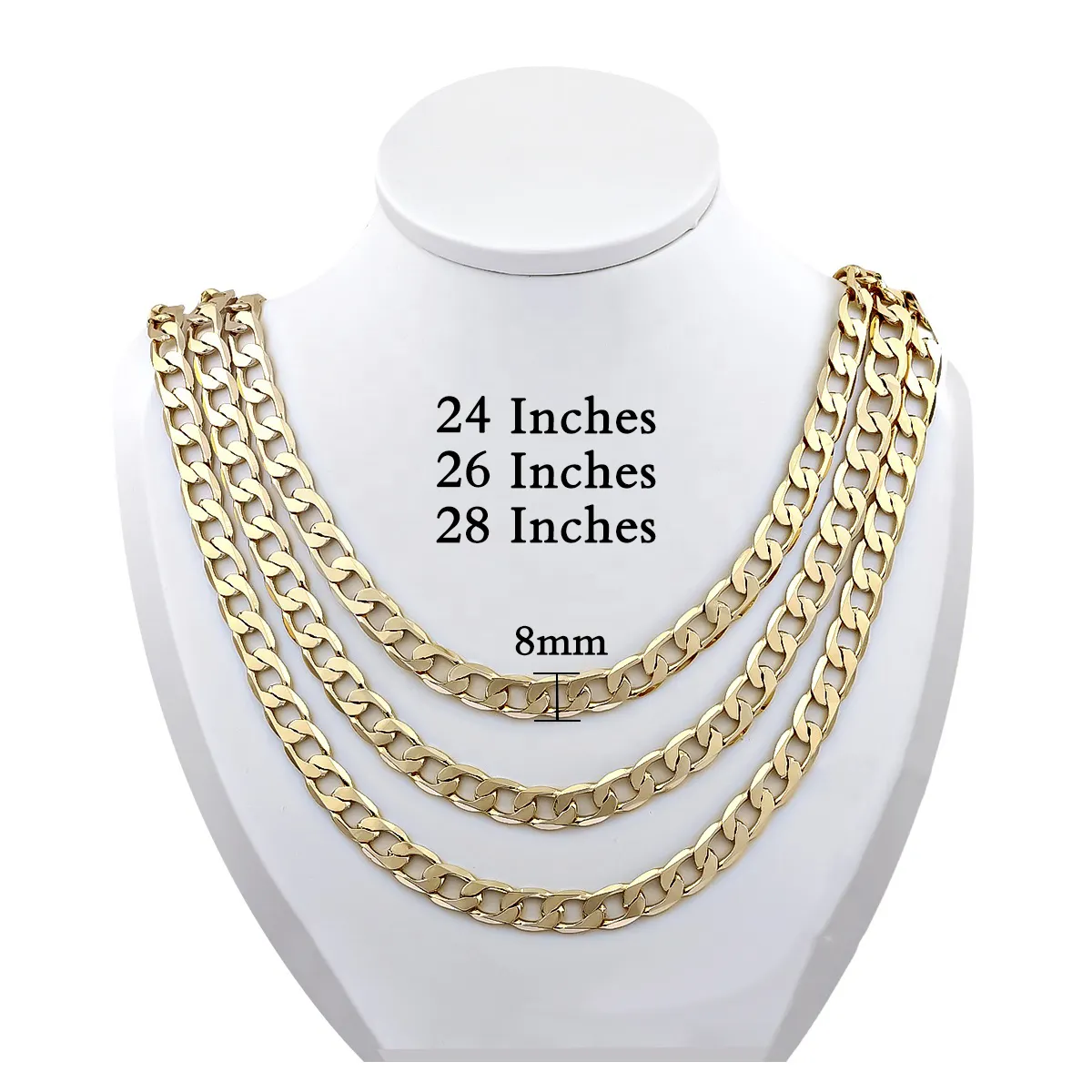 CM 14 Karat vergoldete Nacklace Cadena Oro Laminado Länge kubanische Kette und Hip Hop Glieder kette Halskette für Männer Frauen