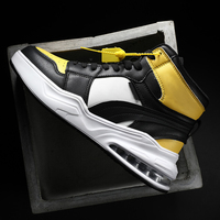 Chaussures de sport montantes pour homme, personnalisables avec logo de marque, en cuir vierge, à coussin d'air, décontractées, style bottes de cheville, pour la course à pied
