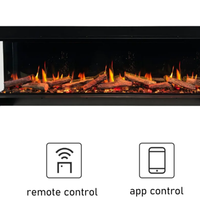 Cheminée électrique avec écran LCD et télécommande, 65"/75", foyer de luxe sous téléviseur avec écran LCD USB, décoration intérieure, foyer TV